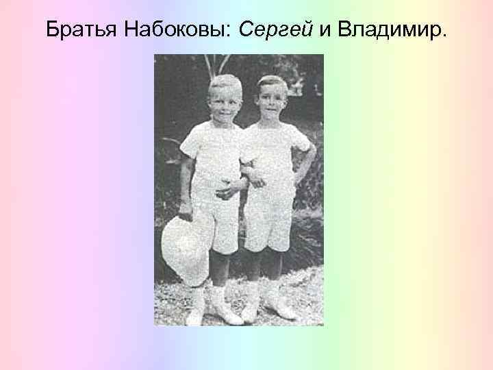 Братья Набоковы: Сергей и Владимир. 