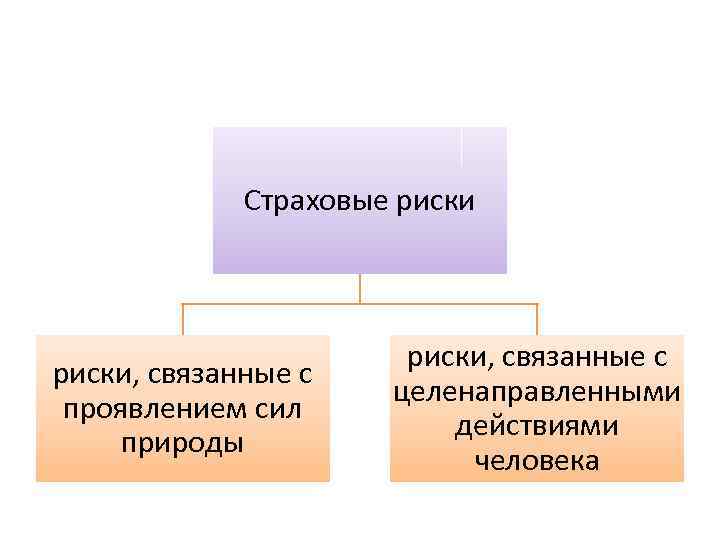 Страховые риски, связанные с проявлением сил природы риски, связанные с целенаправленными действиями человека 