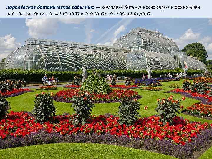 Королéвские ботанѝческие сады Кью — комплекс ботанических садов и оранжерей площадью почти 1, 5
