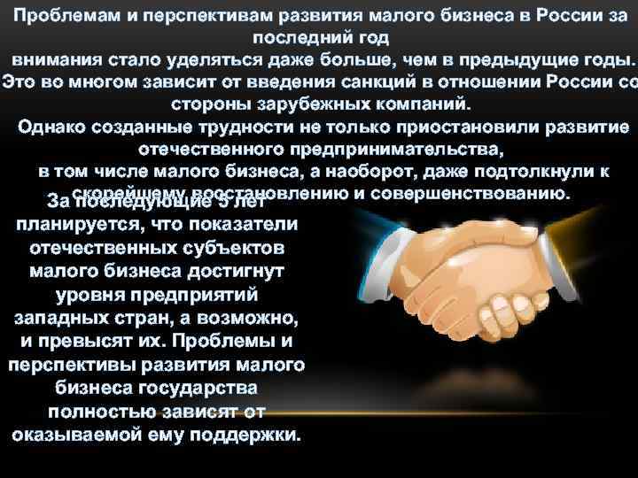Проблемам и перспективам развития малого бизнеса в России за последний год внимания стало уделяться