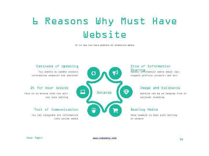 6 Reasons Why Must Have Website It is now you have website as promotion