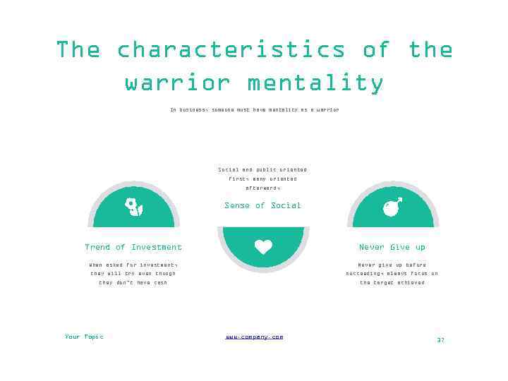 The characteristics of the warrior mentality In business, someone must have mentality as a