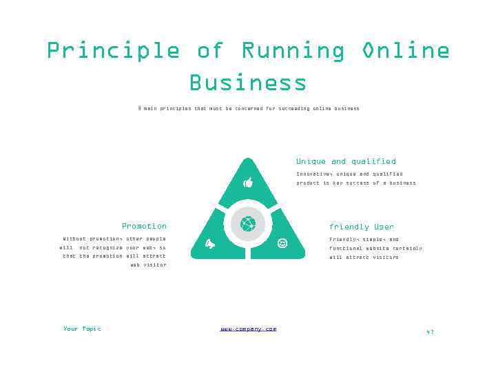 Principle of Running Online Business 3 main principles that must be concerned for succeeding