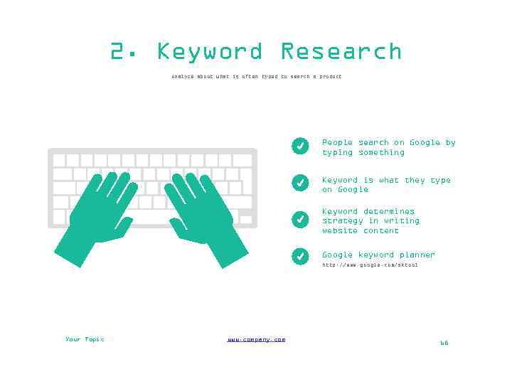 2. Keyword Research Analyze about what is often typed to search a product People