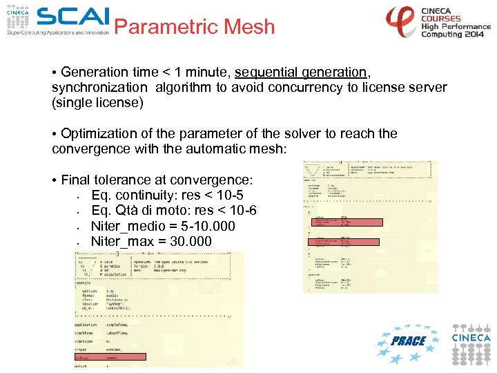 Parametric Mesh • Generation time < 1 minute, sequential generation, synchronization algorithm to avoid