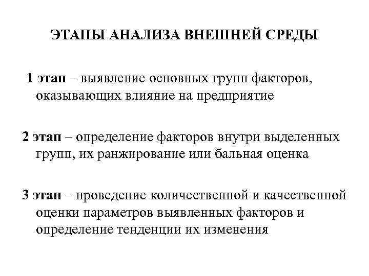 Стадии анализа. Этапы анализа внешней среды организации. Этапы исследования внешней среды организации. Этапы анализа внутренней среды организации. ТАПЫ анализа маркетинговой среды предприят.