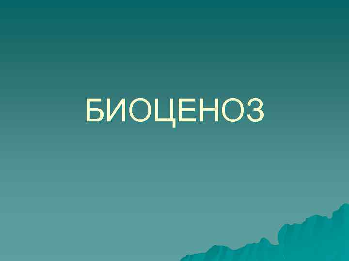 БИОЦЕНОЗ 