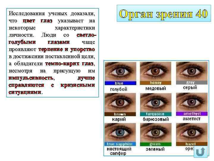 Исследования ученых доказали, что цвет глаз указывает на некоторые характеристики личности. Люди со светлоголубыми