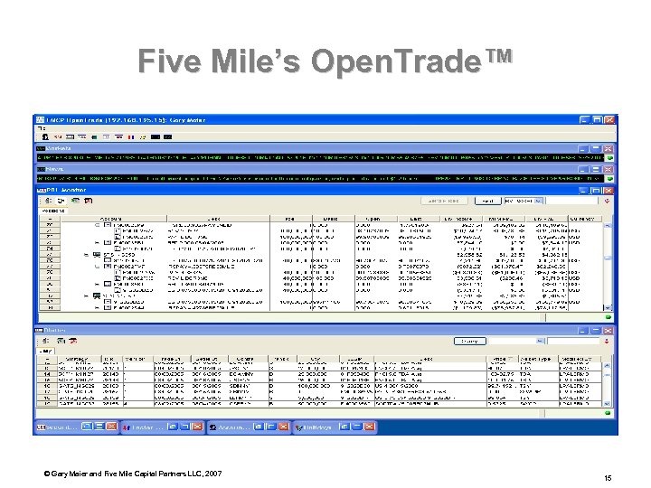 Five Mile’s Open. Trade™ © Gary Maier and Five Mile Capital Partners LLC, 2007