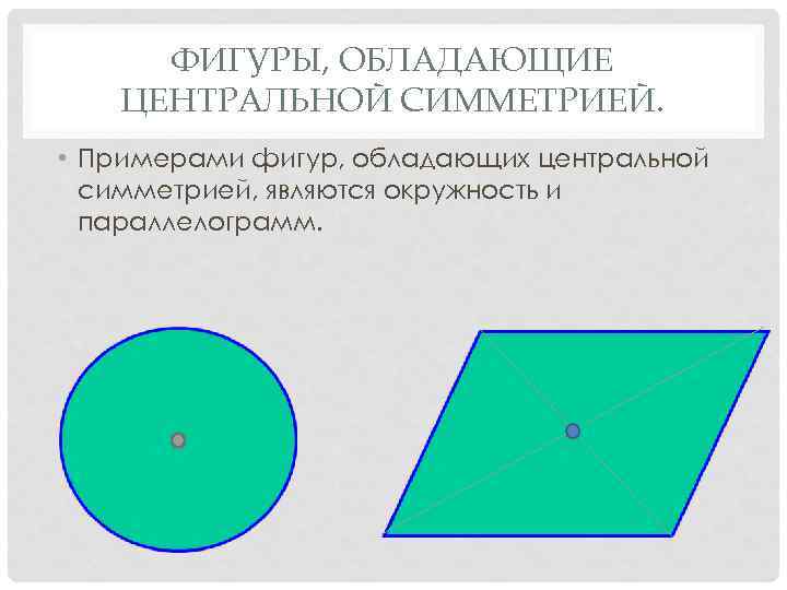 Фигуры обладающие центром симметрии. Примеры фигур обладающих центральной симметрией. Укажите фигуры которые обладают центральной симметрией