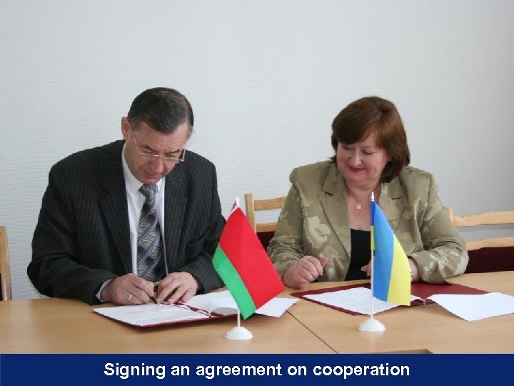 Signing an agreement on cooperation 