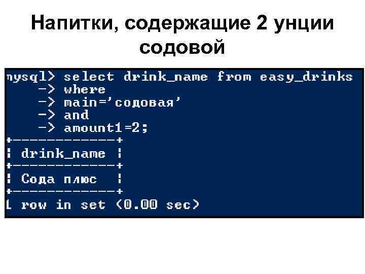 Напитки, содержащие 2 унции содовой 