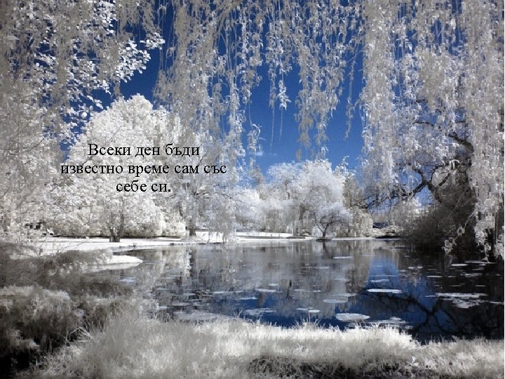 Всеки ден бъди известно време сам със себе си. 