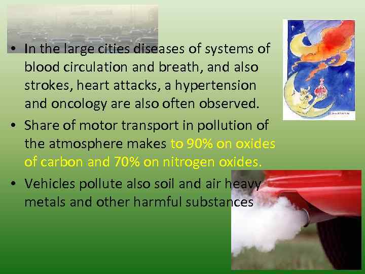  • In the large cities diseases of systems of blood circulation and breath,