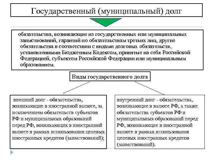 Государственный (муниципальный) долг обязательства, возникающие из государственных или муниципальных заимствований, гарантий по обязательствам третьих