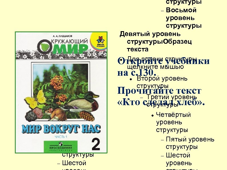  Для правки структуры щелкните мышью Второй уровень структуры Третий уровень структуры Четвёртый уровень