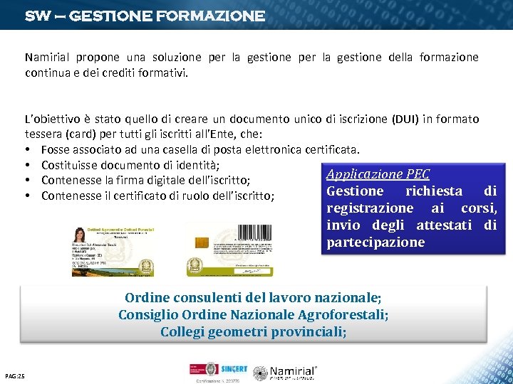 SW – GESTIONE FORMAZIONE Namirial propone una soluzione per la gestione della formazione continua