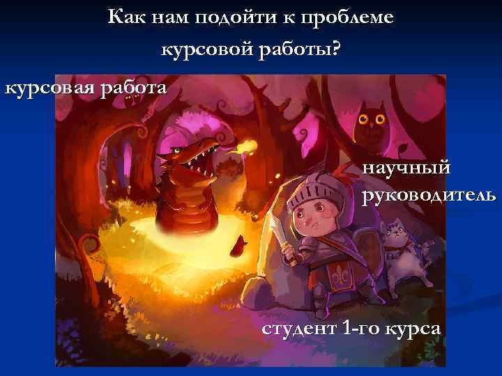 Как нам подойти к проблеме курсовой работы? курсовая работа научный руководитель студент 1 -го
