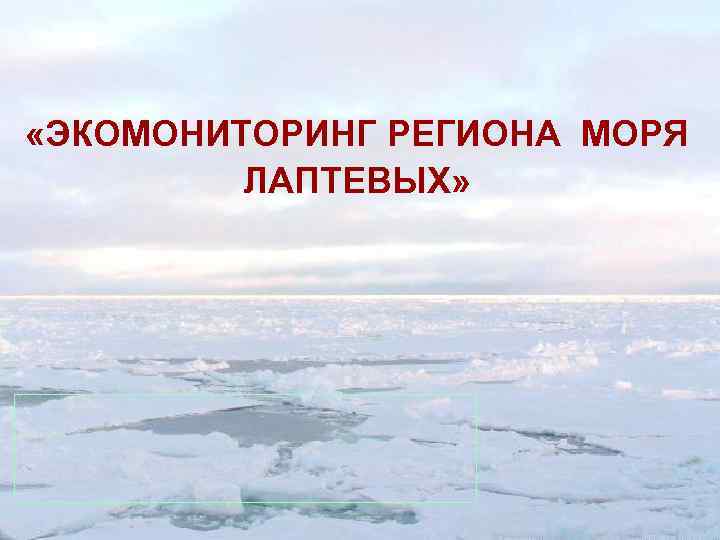  «ЭКОМОНИТОРИНГ РЕГИОНА МОРЯ ЛАПТЕВЫХ» 
