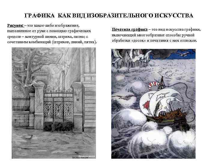 ГРАФИКА КАК ВИД ИЗОБРАЗИТЕЛЬНОГО ИСКУССТВА Рисунок – это какое-либо изображение, выполненное от руки с