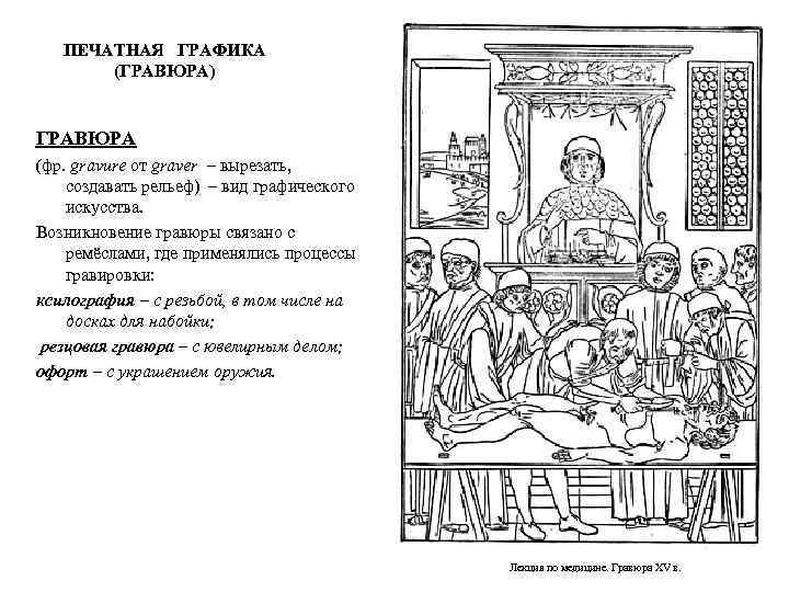 ПЕЧАТНАЯ ГРАФИКА (ГРАВЮРА) ГРАВЮРА (фр. gravure от graver – вырезать, создавать рельеф) – вид