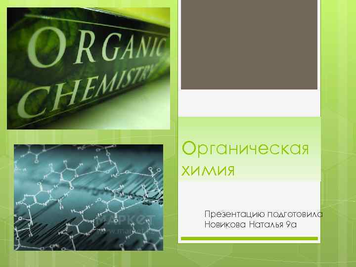 Органическая химия Презентацию подготовила Новикова Наталья 9 а 