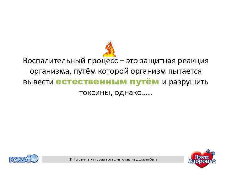 Воспалительный процесс – это защитная реакция организма, путём которой организм пытается вывести естественным путём