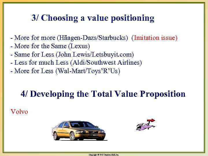 3/ Choosing a value positioning - More for more (Häagen-Dazs/Starbucks) (Imitation issue) - More