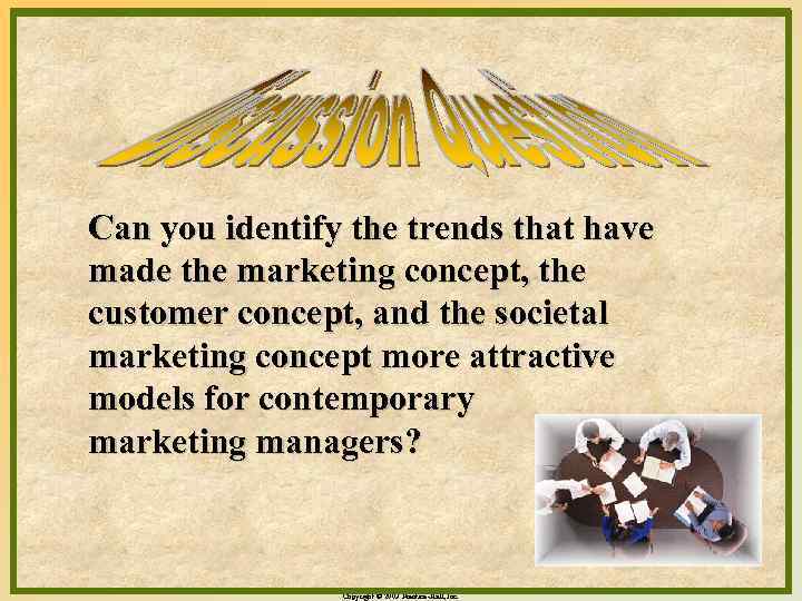 Can you identify the trends that have made the marketing concept, the customer concept,