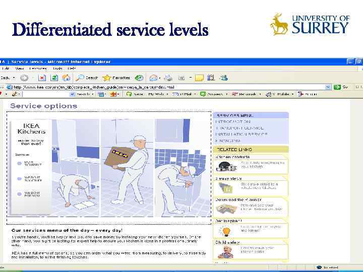 Differentiated service levels 