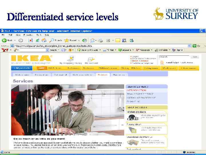 Differentiated service levels 