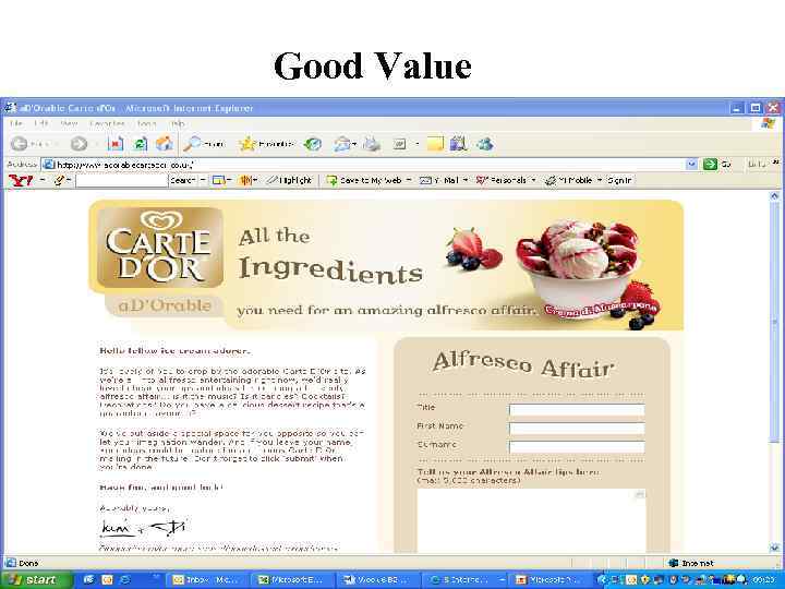 Good Value Developed by Cool Pictures and Multi. Media Presentations Copyright © 2003 by