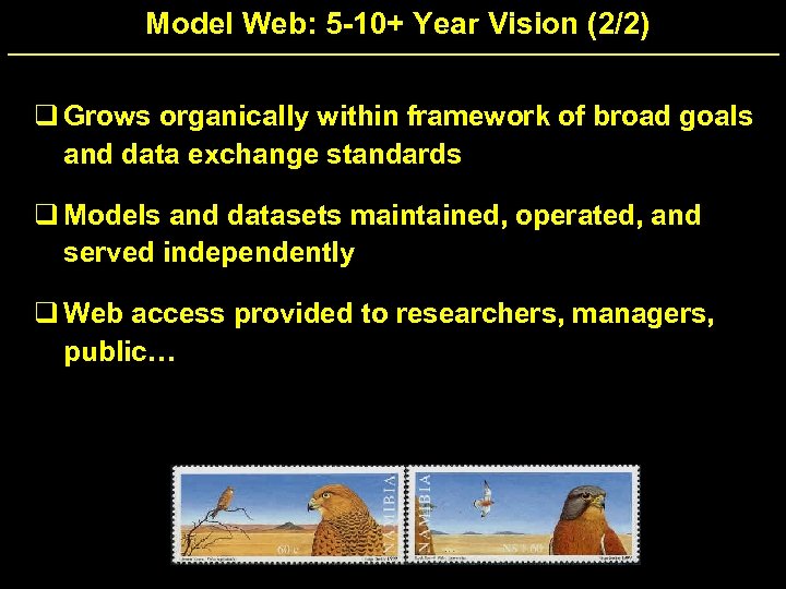 Model Web: 5 -10+ Year Vision (2/2) q Grows organically within framework of broad