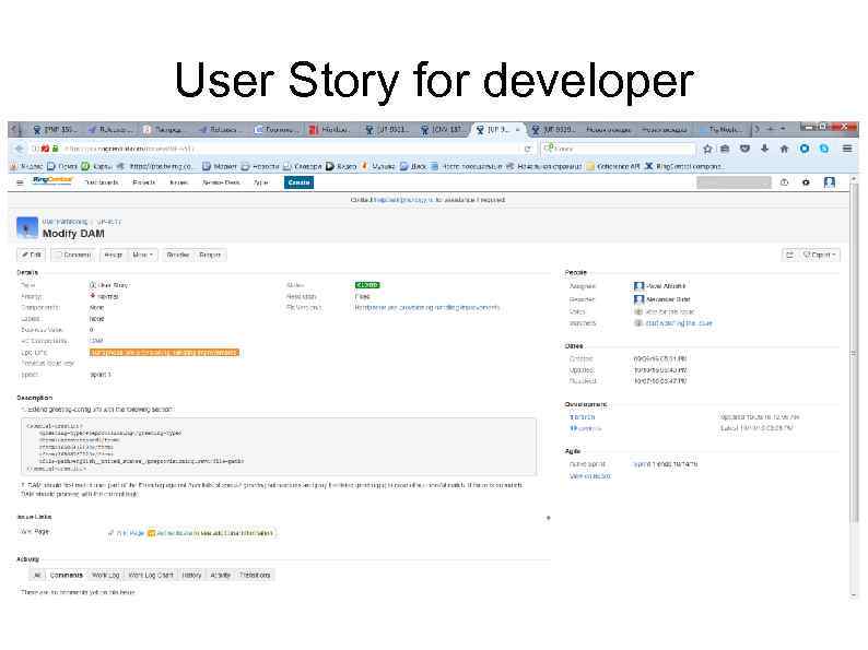 User Story for developer 