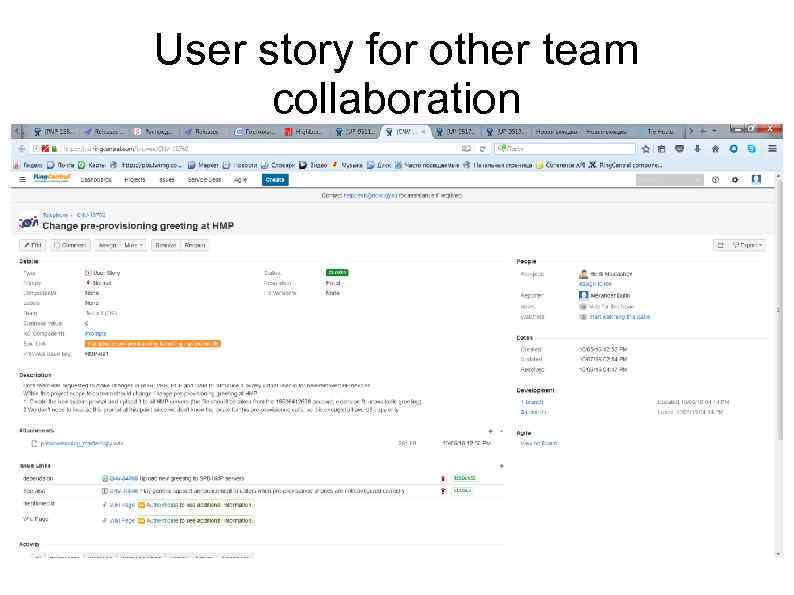 User story for other team collaboration 