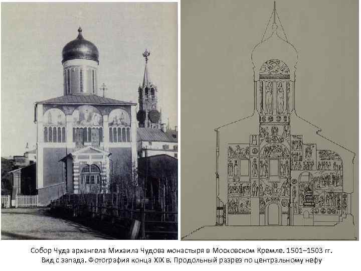 Собор Чуда архангела Михаила Чудова монастыря в Московском Кремле. 1501– 1503 гг. Вид с