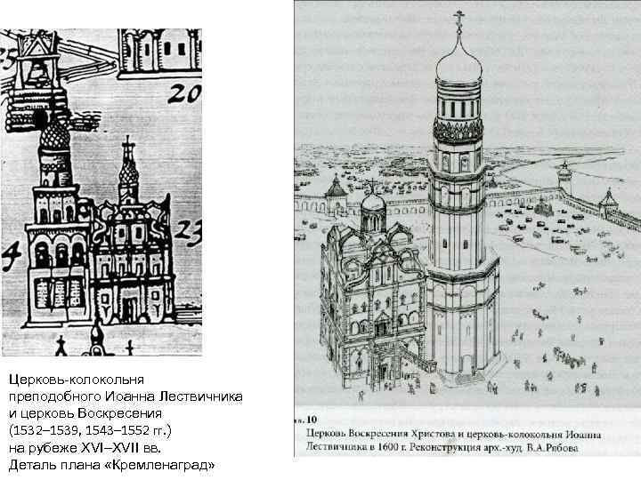 Церковь-колокольня преподобного Иоанна Лествичника и церковь Воскресения (1532– 1539, 1543– 1552 гг. ) на