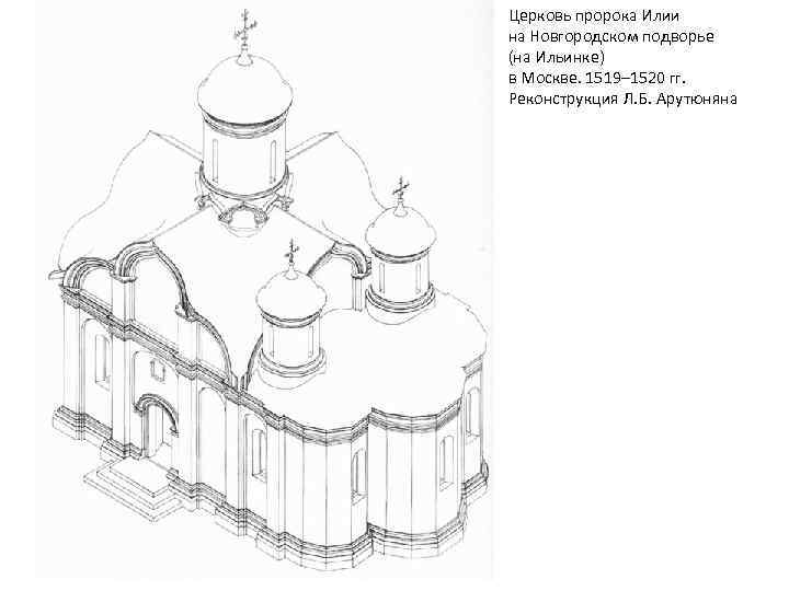 Церковь пророка Илии на Новгородском подворье (на Ильинке) в Москве. 1519– 1520 гг. Реконструкция