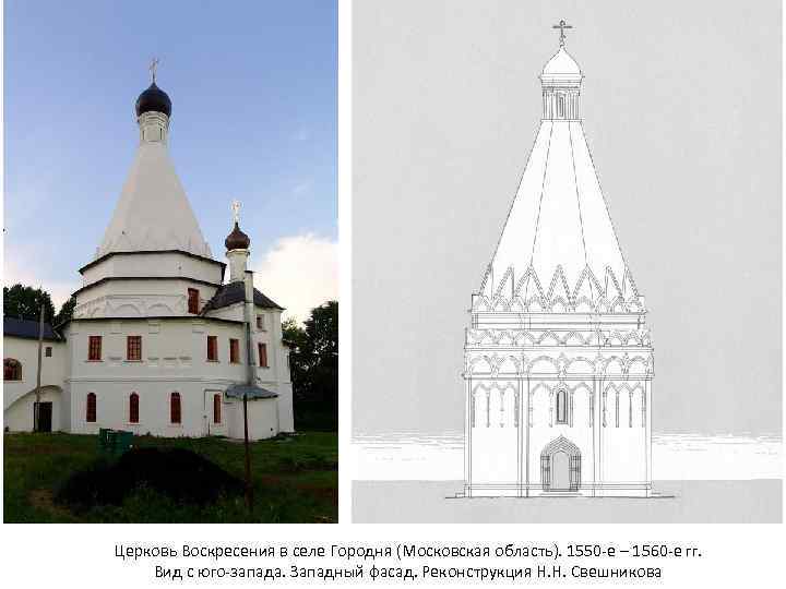 Церковь Воскресения в селе Городня (Московская область). 1550 -е – 1560 -е гг. Вид