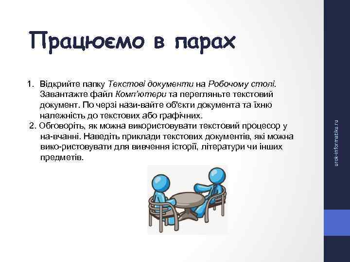 1. Відкрийте папку Текстові документи на Робочому столі. Завантажте файл Комп’ютери та перегляньте текстовий