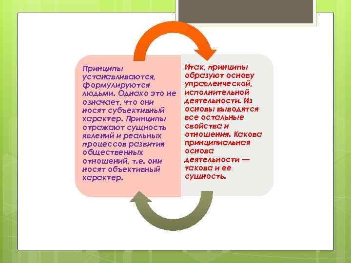 Принципы устанавливаются, формулируются людьми. Однако это не означает, что они носят субъективный характер. Принципы
