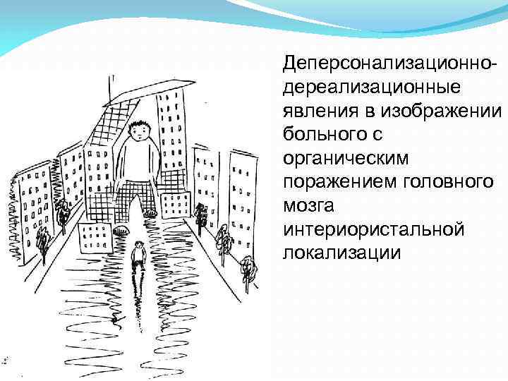 Деперсонализационнодереализационные явления в изображении больного с органическим поражением головного мозга интериористальной локализации 