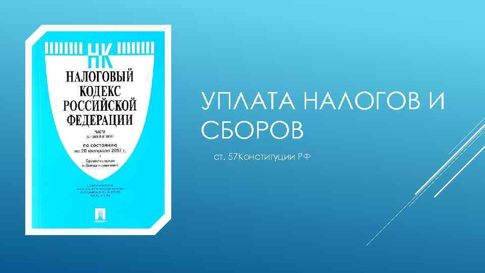 Уплата налогов конституционная обязанность каждого гражданина