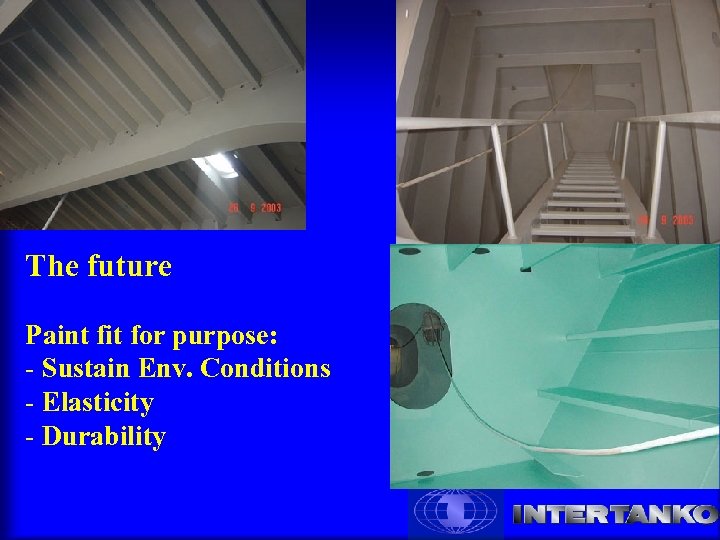 The future Paint fit for purpose: - Sustain Env. Conditions - Elasticity - Durability