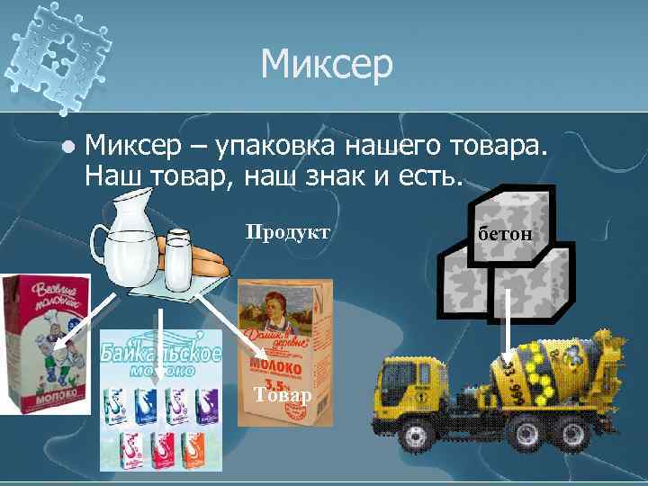 Миксер l Миксер – упаковка нашего товара. Наш товар, наш знак и есть. Продукт
