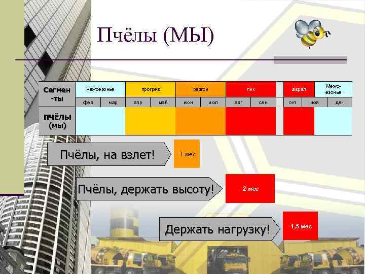 Пчёлы (МЫ) Сегмен -ты ПЧЁЛЫ (мы) межсезонье фев прогрев мар апр разгон май Пчёлы,