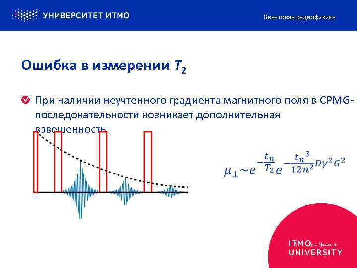 Квантовая радиофизика Ошибка в измерении Т 2 При наличии неучтенного градиента магнитного поля в