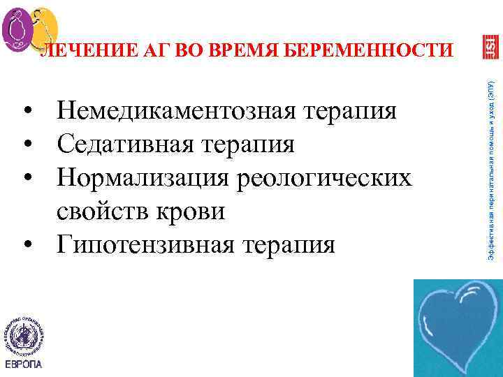  • Немедикаментозная терапия • Седативная терапия • Нормализация реологических свойств крови • Гипотензивная