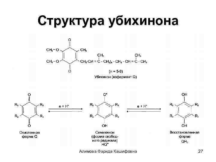 Структура убихинона Алимова Фарида Кашифовна 27 