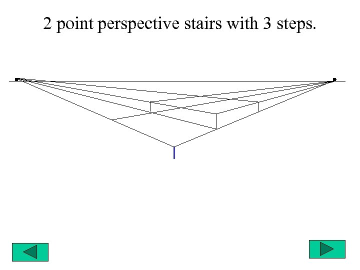 2 point perspective stairs with 3 steps. 